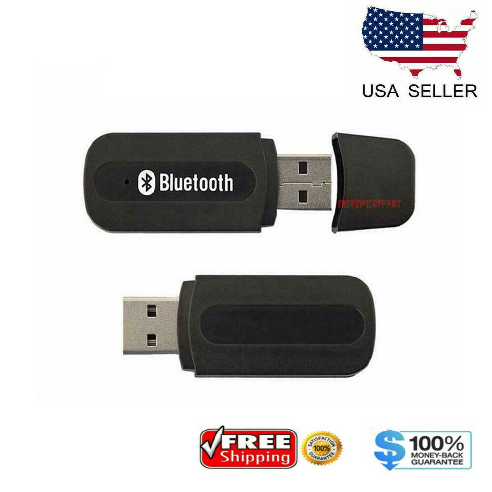 Usb Bluetooth Music Stereo Wireless Audio Receiver Adapter 3.5mm Home Car Pc Aux