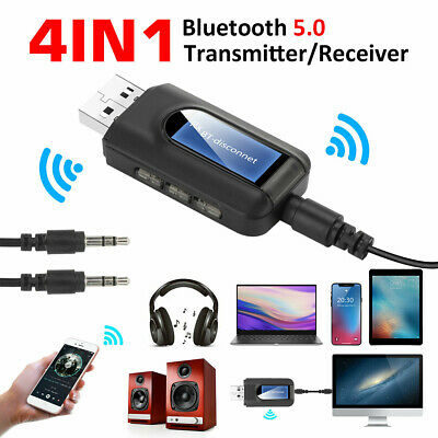 Bluetooth 5.0 Transmitter Receiver 4 In 1 Wireless Audio 3.5mm Usb Aux Adapter