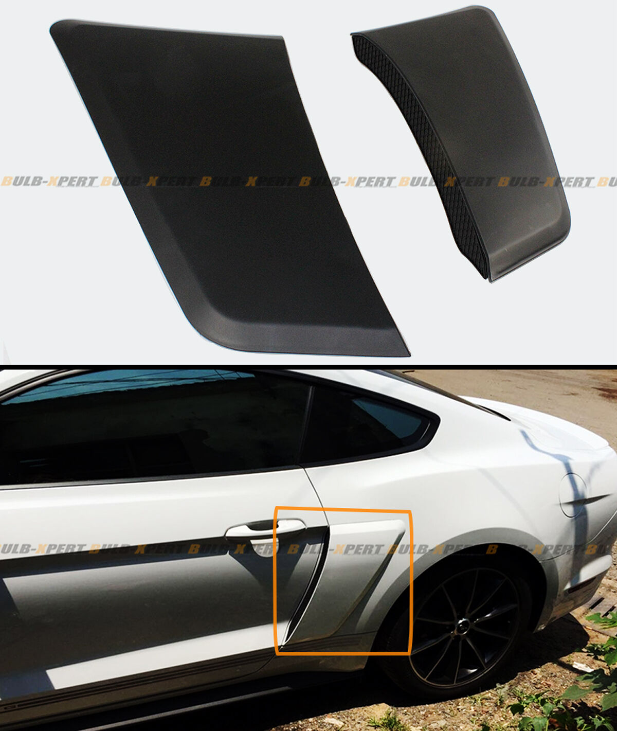 For 2015-2020 Ford Mustang Gt Style Rear Fender Penal Flare Side Scoops Vents